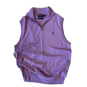 VTG Rare 90s Polo Golf Ralph Lauren Purple Men's Large Vest Quarter Zip